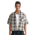 Neutral Check Oversized Shirt